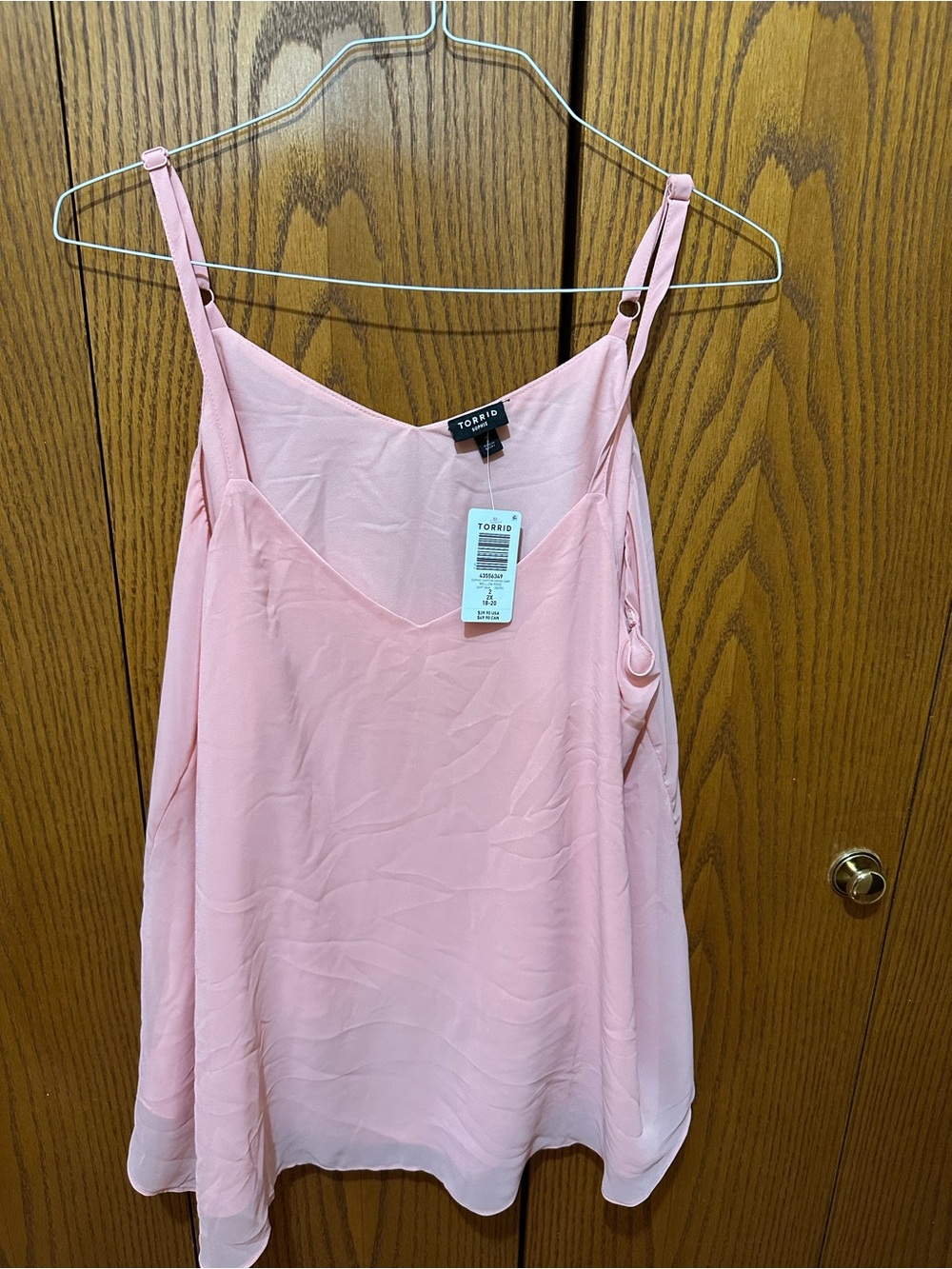 torrid Light Pink Chiffon Adjustable Strap Cami